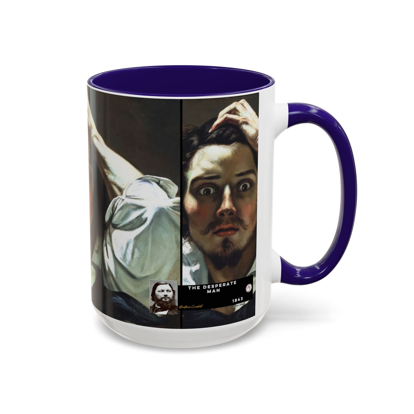 Courbet, Gustave - The Desperate Man (1843) - Colorful Accent Mugs