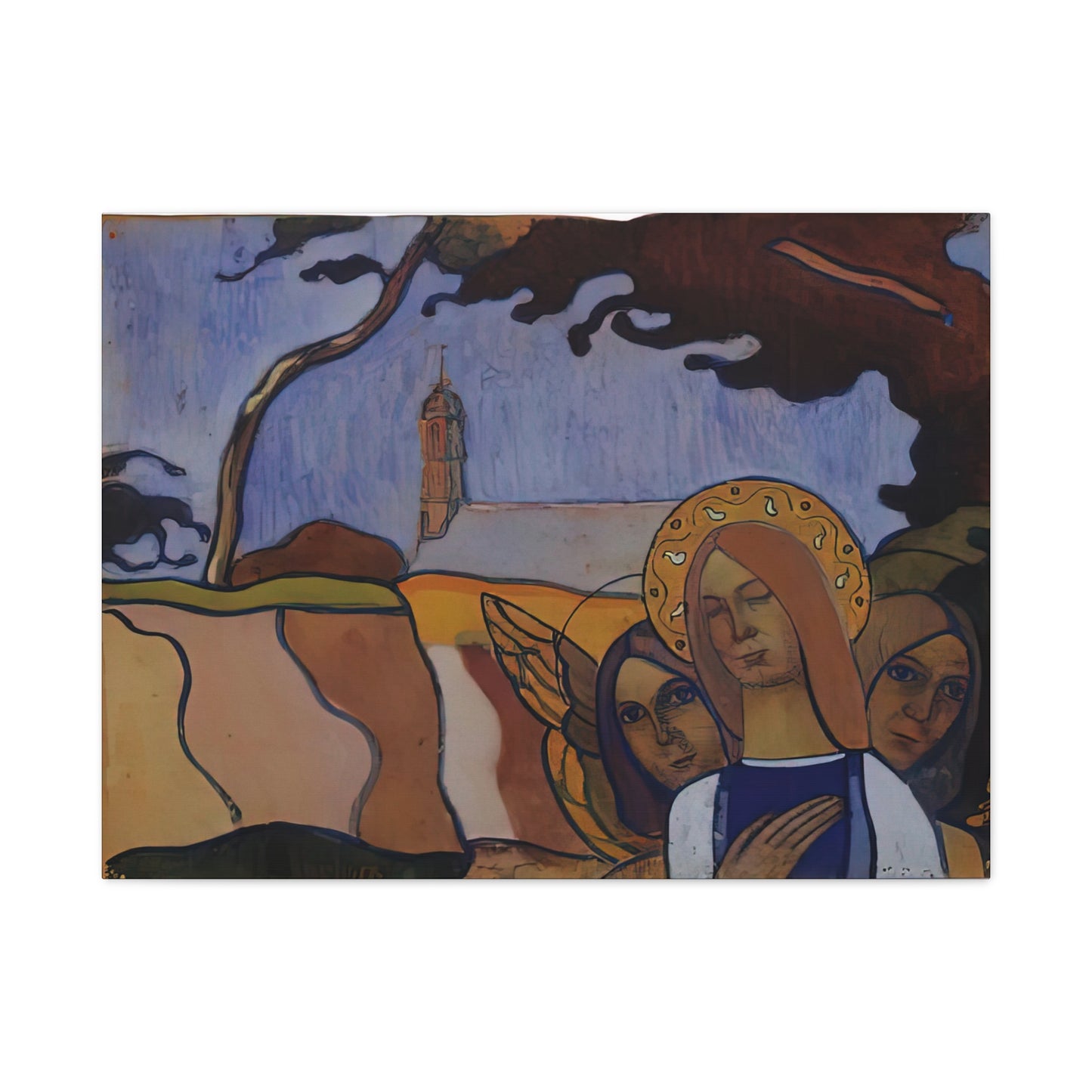 Filiger, Charles - Virgin and Two Angels (1895) - Canvas Block, unframed