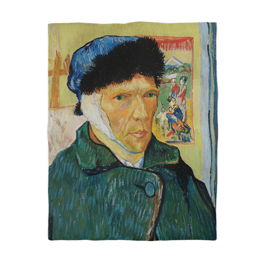 Van Gogh, Vincent - Self Portrait with Bandaged Ear (1889) - Microfiber Duvet Cover