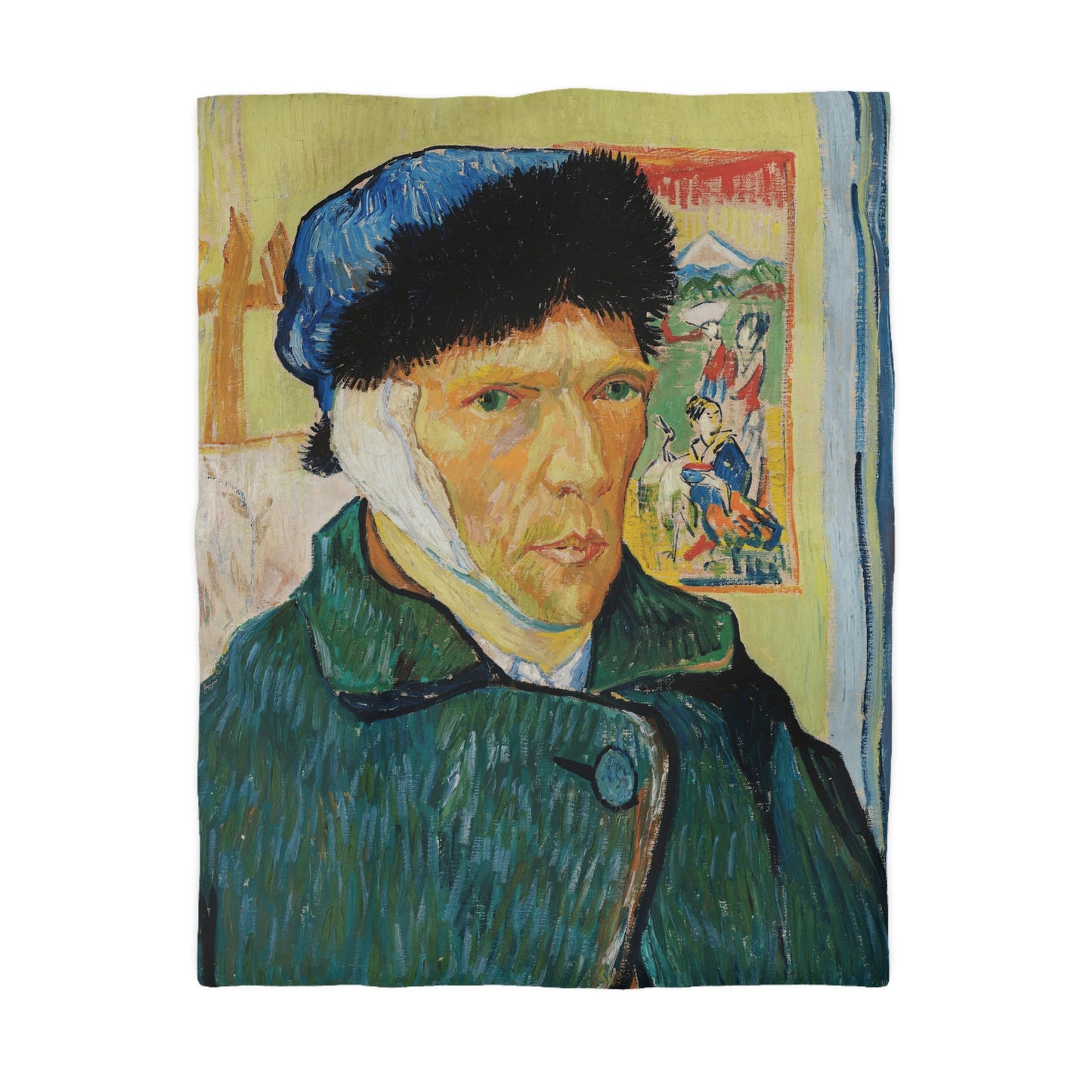 Van Gogh, Vincent - Self Portrait with Bandaged Ear (1889) - Microfiber Duvet Cover
