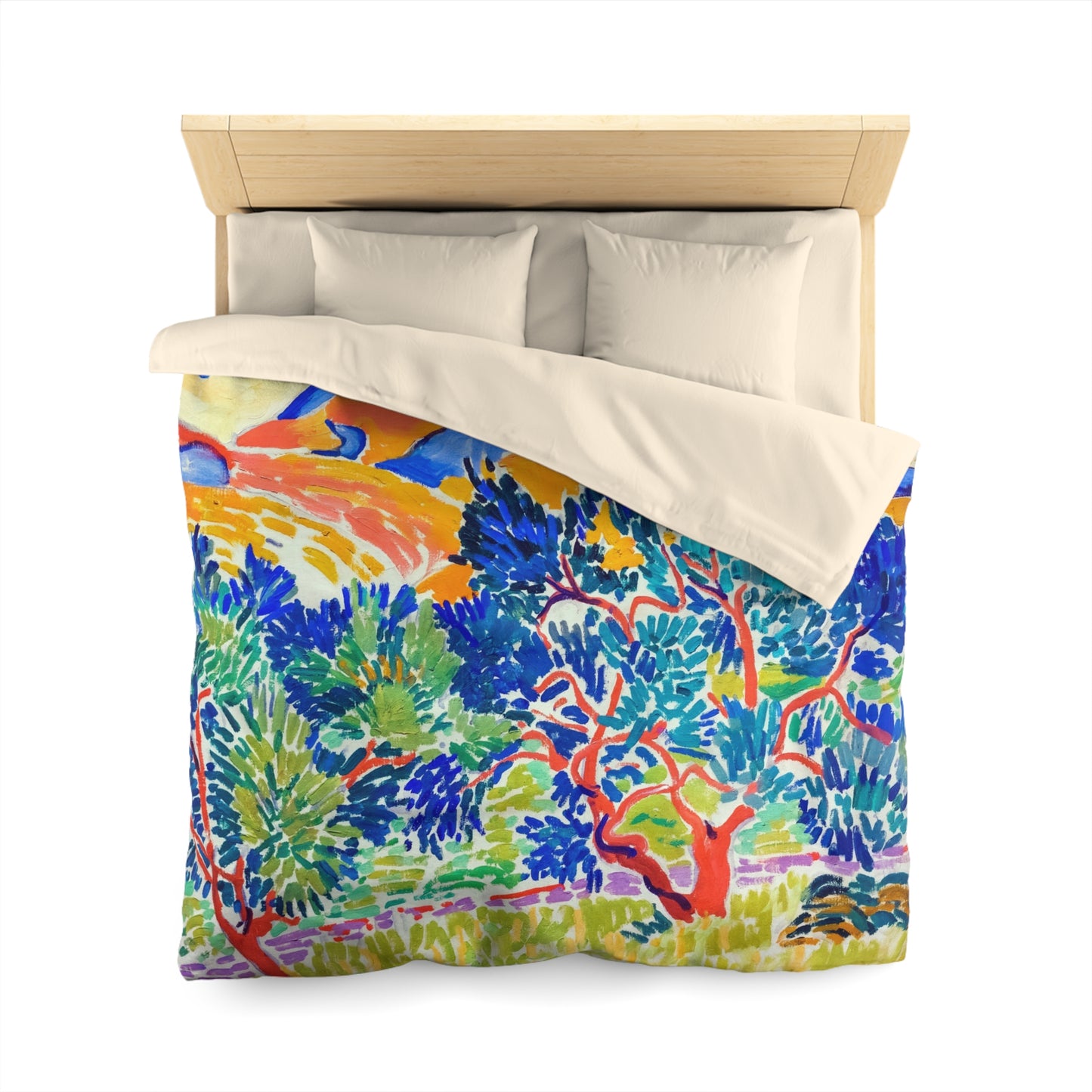 Derain, André - Mountains at Collioure (1905) - Microfiber Duvet Cover