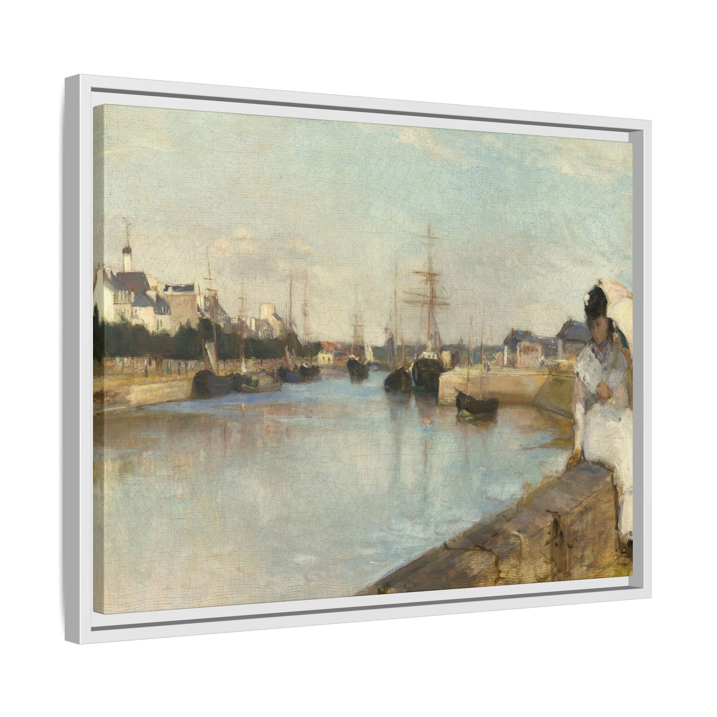 Morisot, Berthe - The Harbor at Lorient (1869) - Matte Canvas, Framed