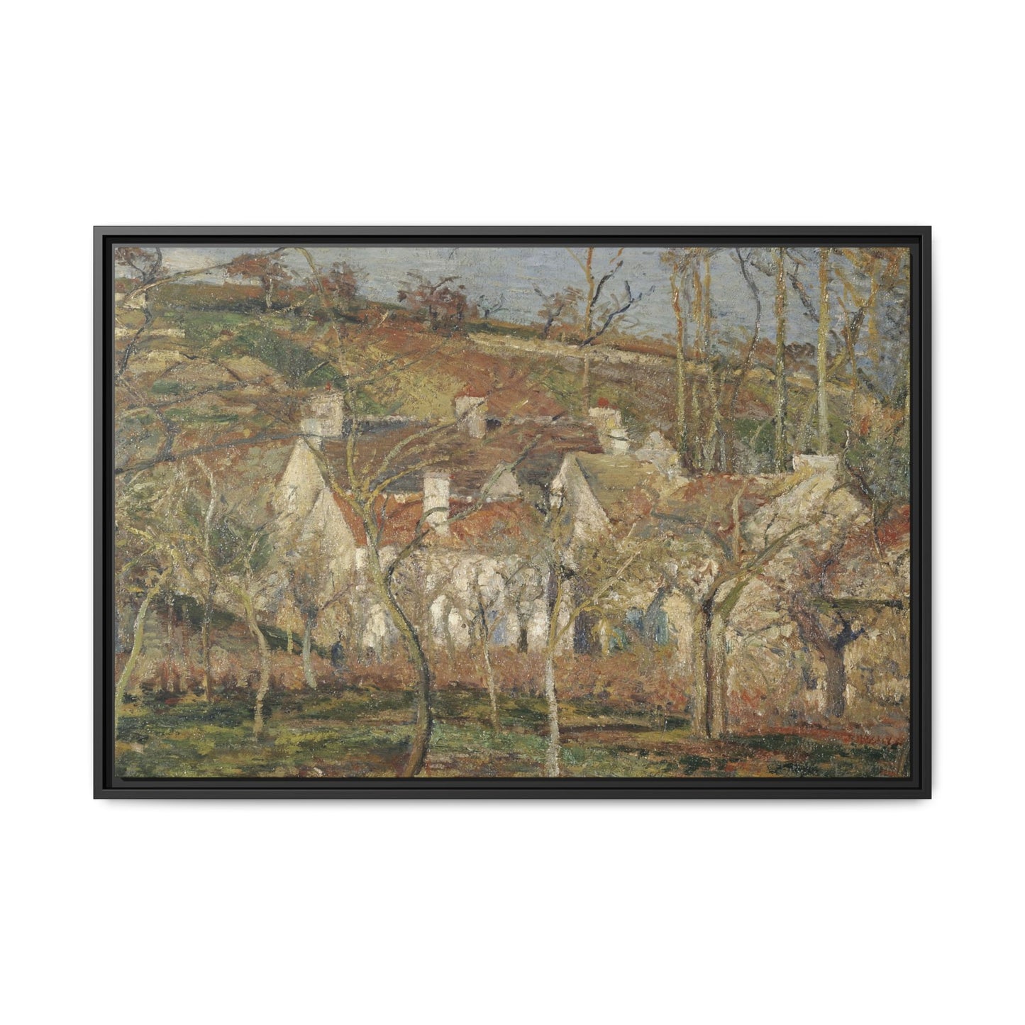 Pissarro, Camille - Red Roofs, Corner of a Village in Winter (1877) - Matte Canvas, Framed