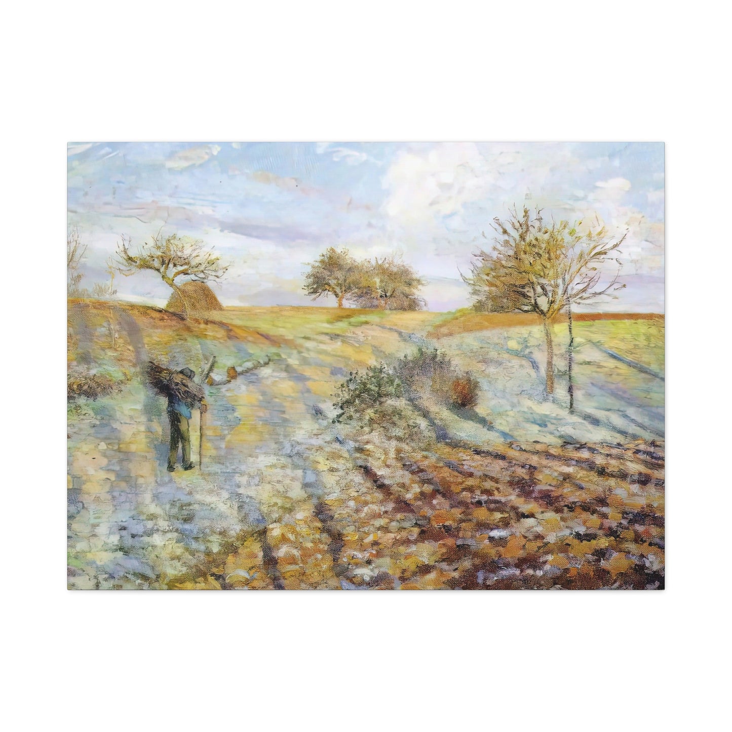 Pissarro, Camille - Hoarfrost (1873) - Canvas Block, unframed