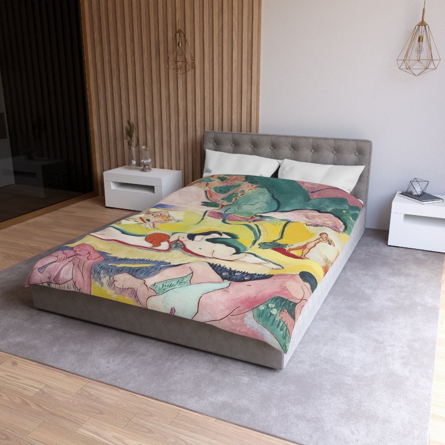 Matisse, Henri - The Joy of Life (1905) - Microfiber Duvet Cover