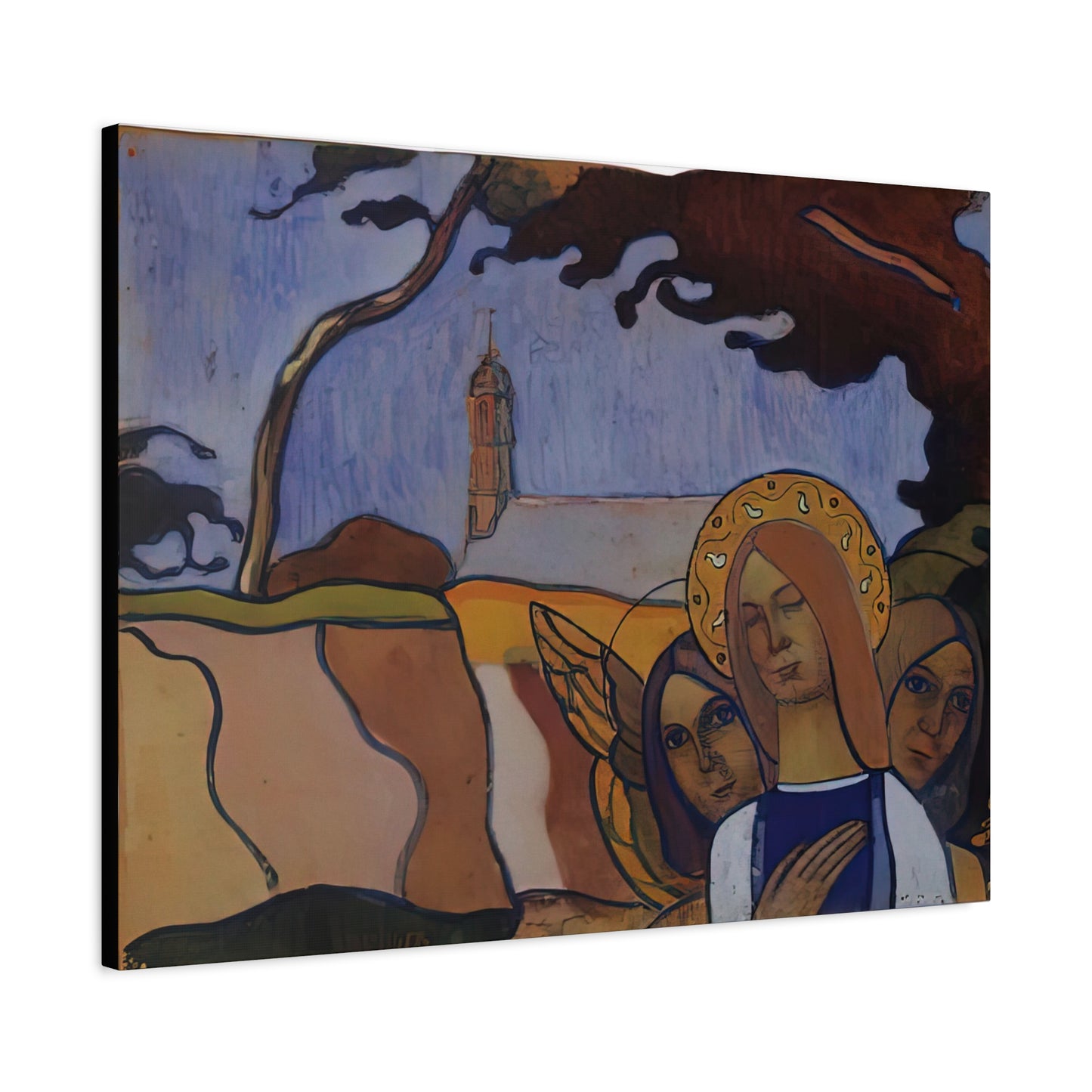 Filiger, Charles - Virgin and Two Angels (1895) - Canvas Block, unframed