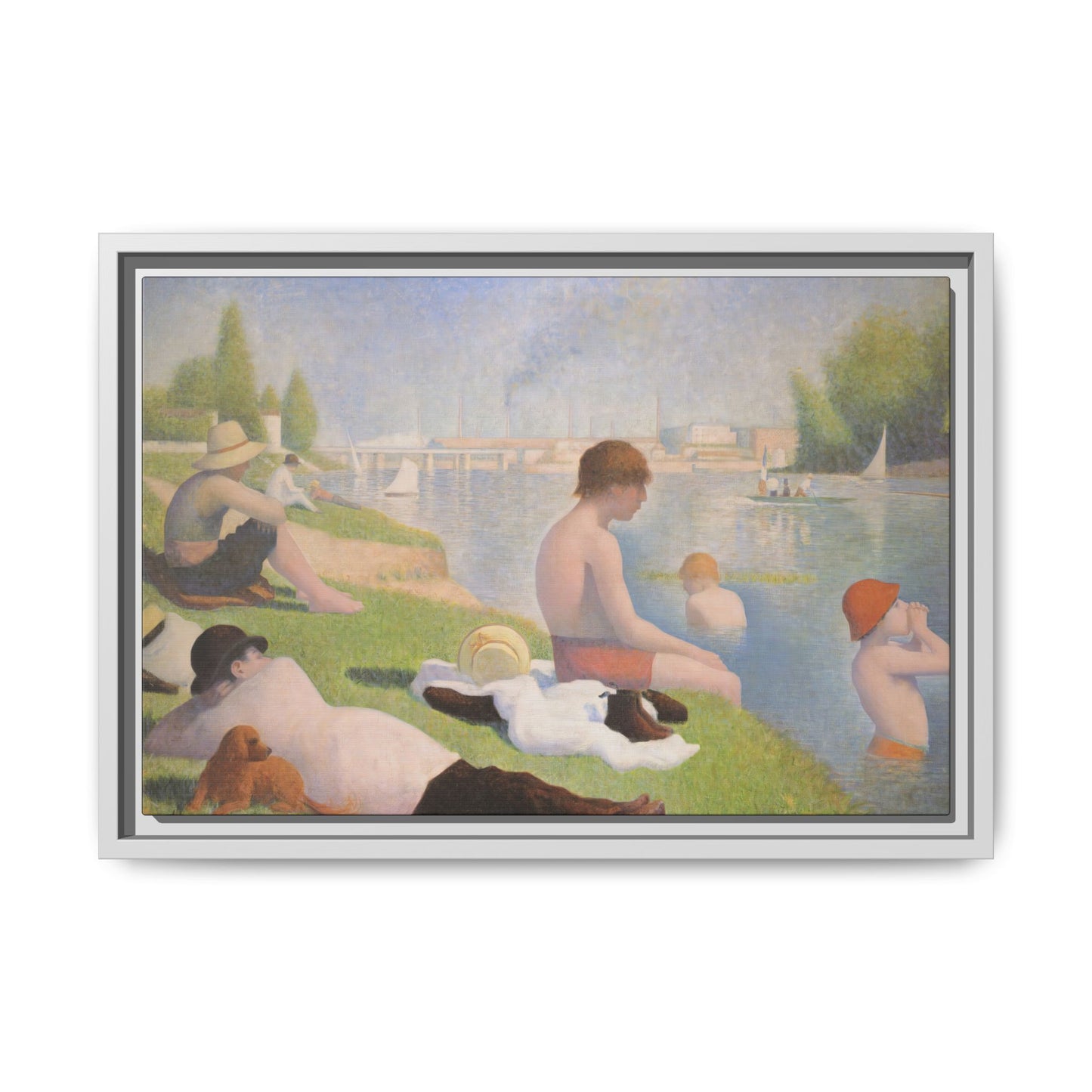 Seurat, Georges - Bathers at Asnières (1884) - Matte Canvas, Framed