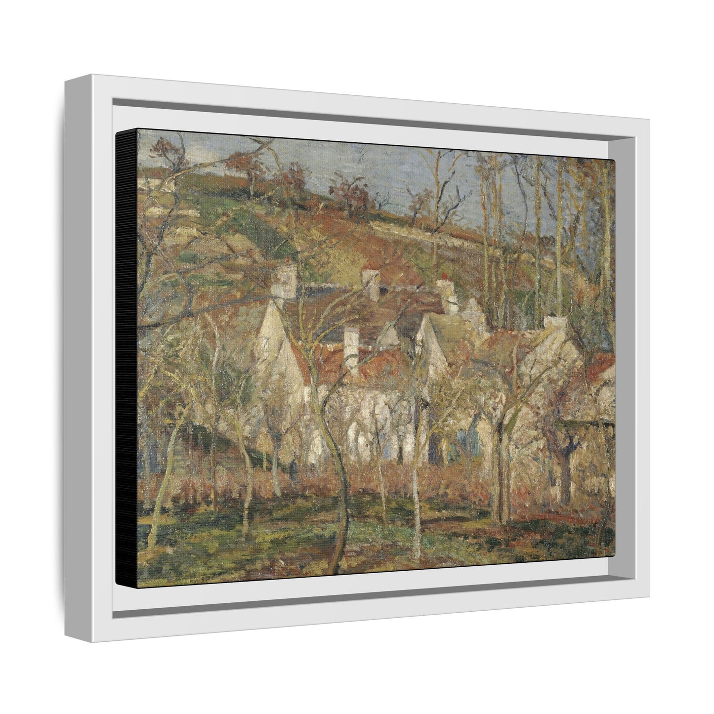 Pissarro, Camille - Red Roofs, Corner of a Village in Winter (1877) - Matte Canvas, Framed