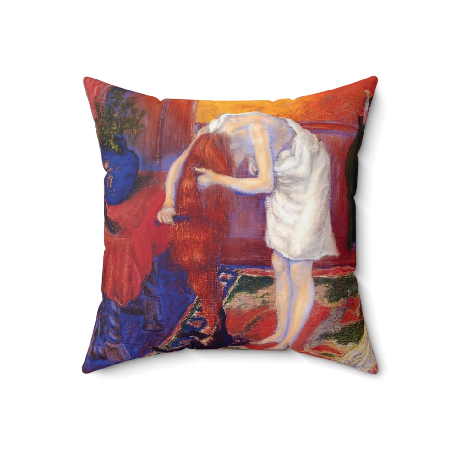 Ranson, Paul - The Golden Head of Hair (1909) - Suede Square Pillow