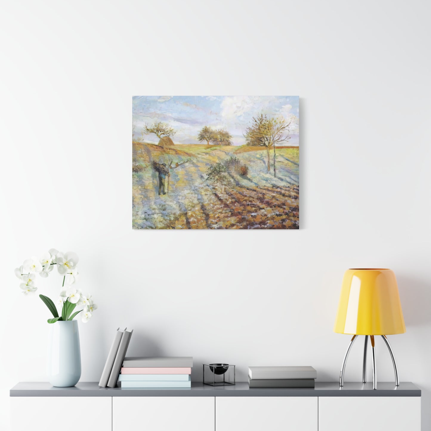 Pissarro, Camille - Hoarfrost (1873) - Canvas Block, unframed