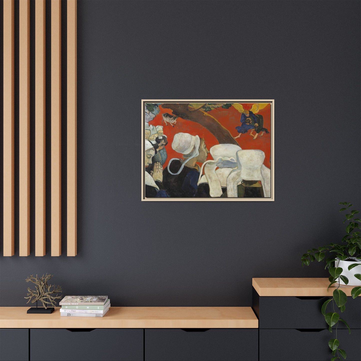 Gauguin, Paul - Vision of the Sermon (Jacob Wrestling with the Angel) (1888) - Matte Canvas, Framed