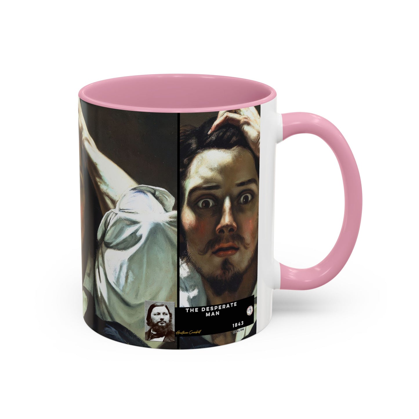 Courbet, Gustave - The Desperate Man (1843) - Colorful Accent Mugs