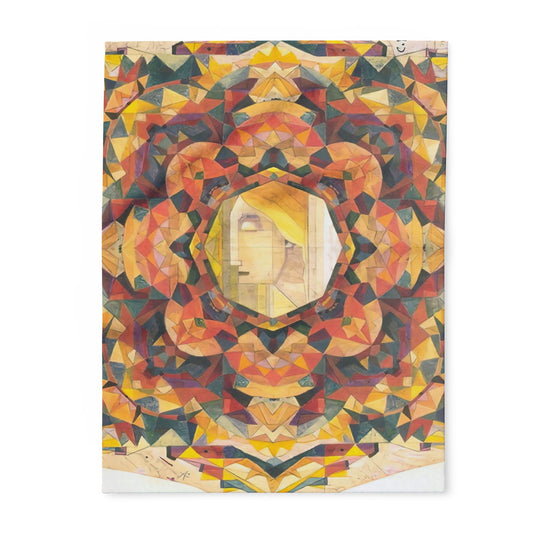 Filiger, Charles - Woman’s Head with Closed Eyes (1893) - Arctic Fleece Blanket