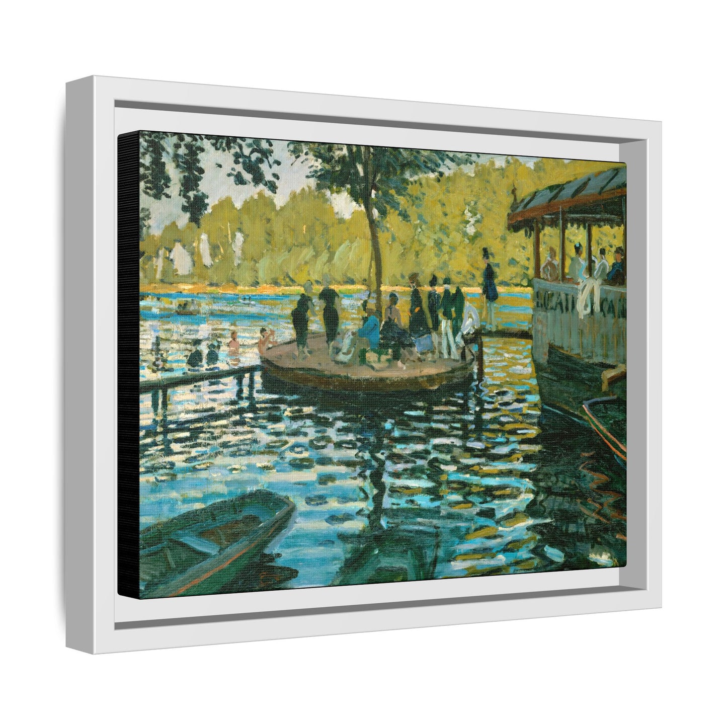 Monet, Claude - La Grenouillere (1869) - Matte Canvas, Framed