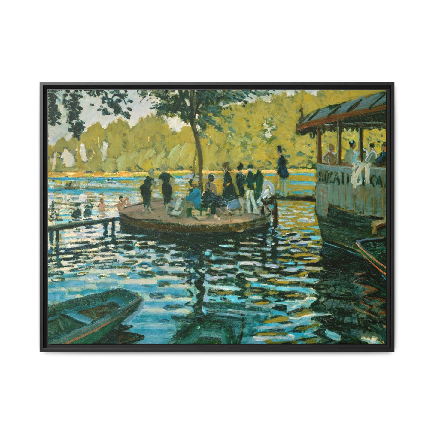 Monet, Claude - La Grenouillere (1869) - Matte Canvas, Framed