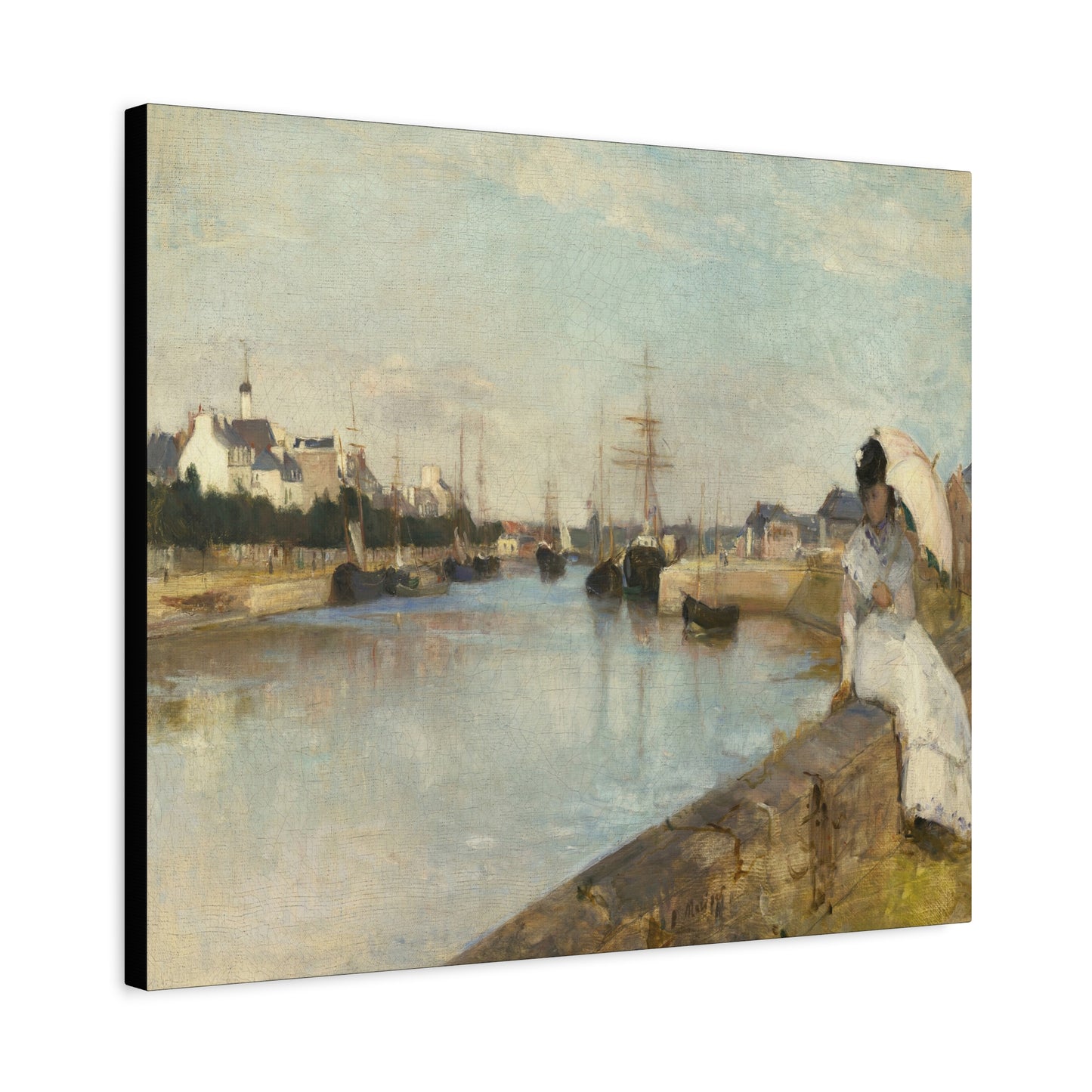 Morisot, Berthe - The Harbor at Lorient (1869) - Canvas Block, unframed