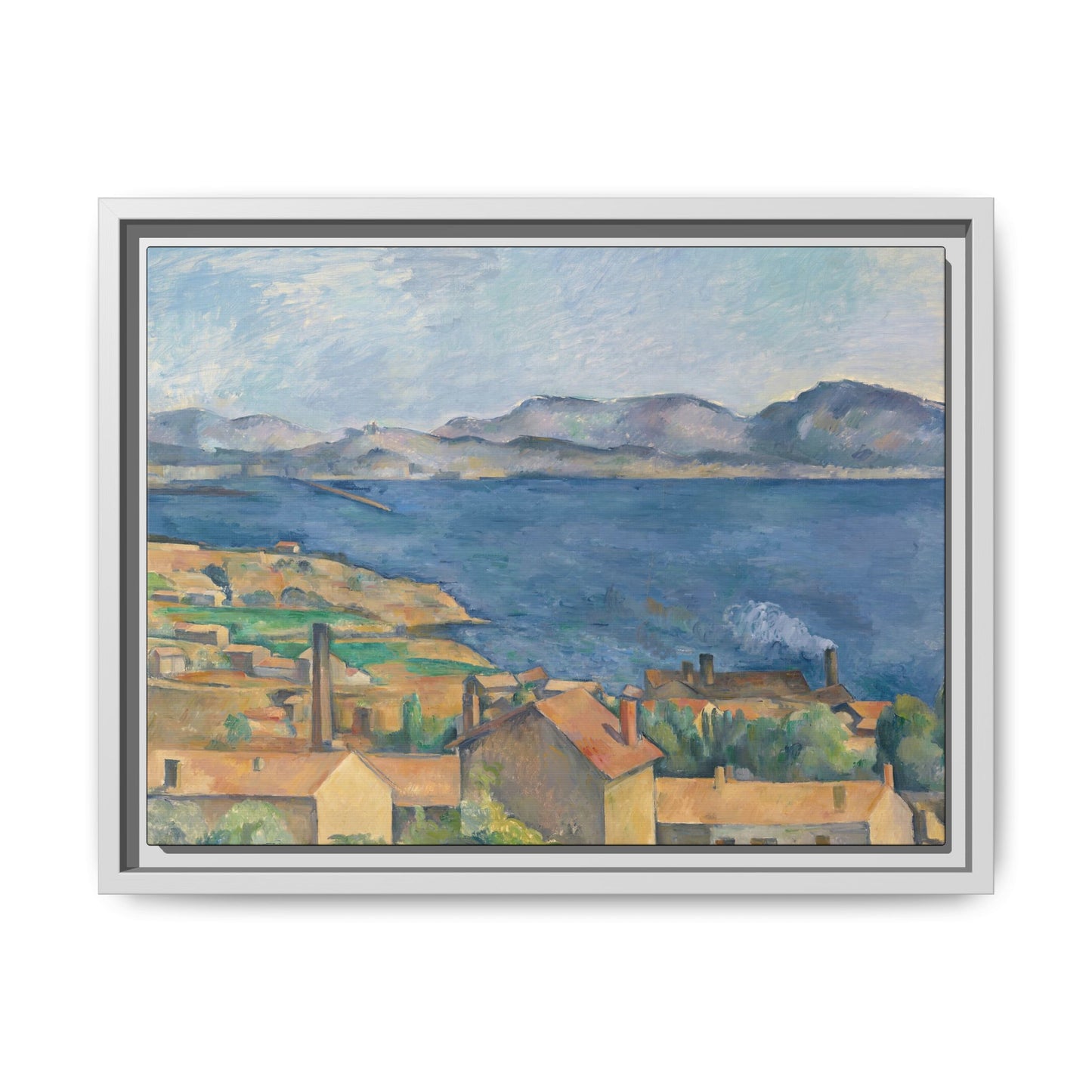 Cézanne, Paul - The Bay of Marseille, Seen from L'Estaque (1885) - Matte Canvas, Framed