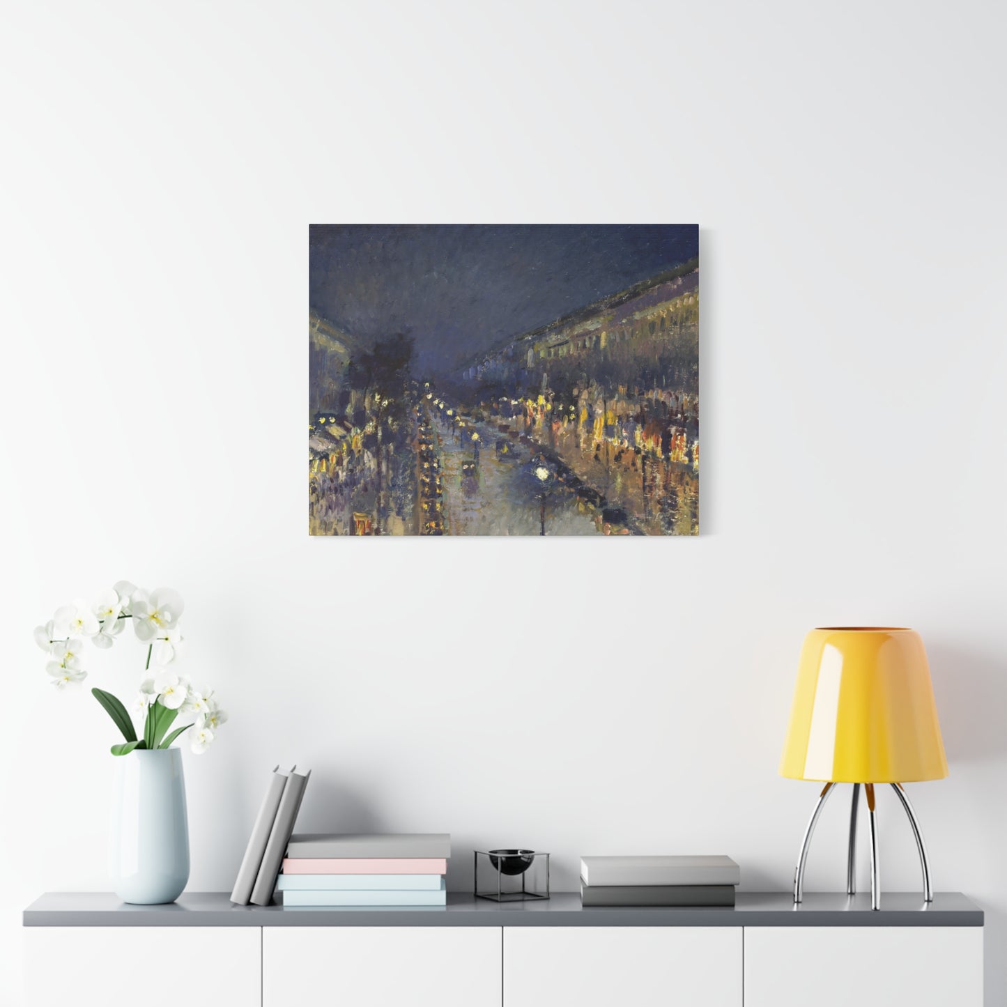 Pissarro, Camille - The Boulevard Montmartre At Night (1897) - Canvas Block, unframed