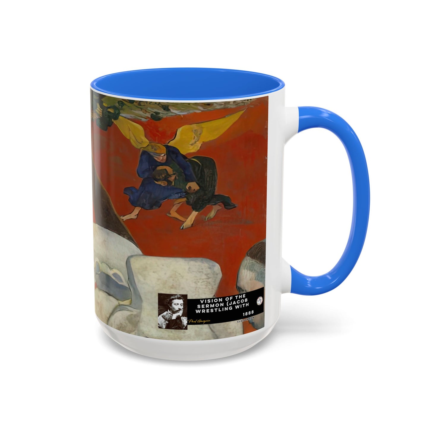 Gauguin, Paul - Vision of the Sermon (Jacob Wrestling with the Angel) (1888) - Colorful Accent Mugs