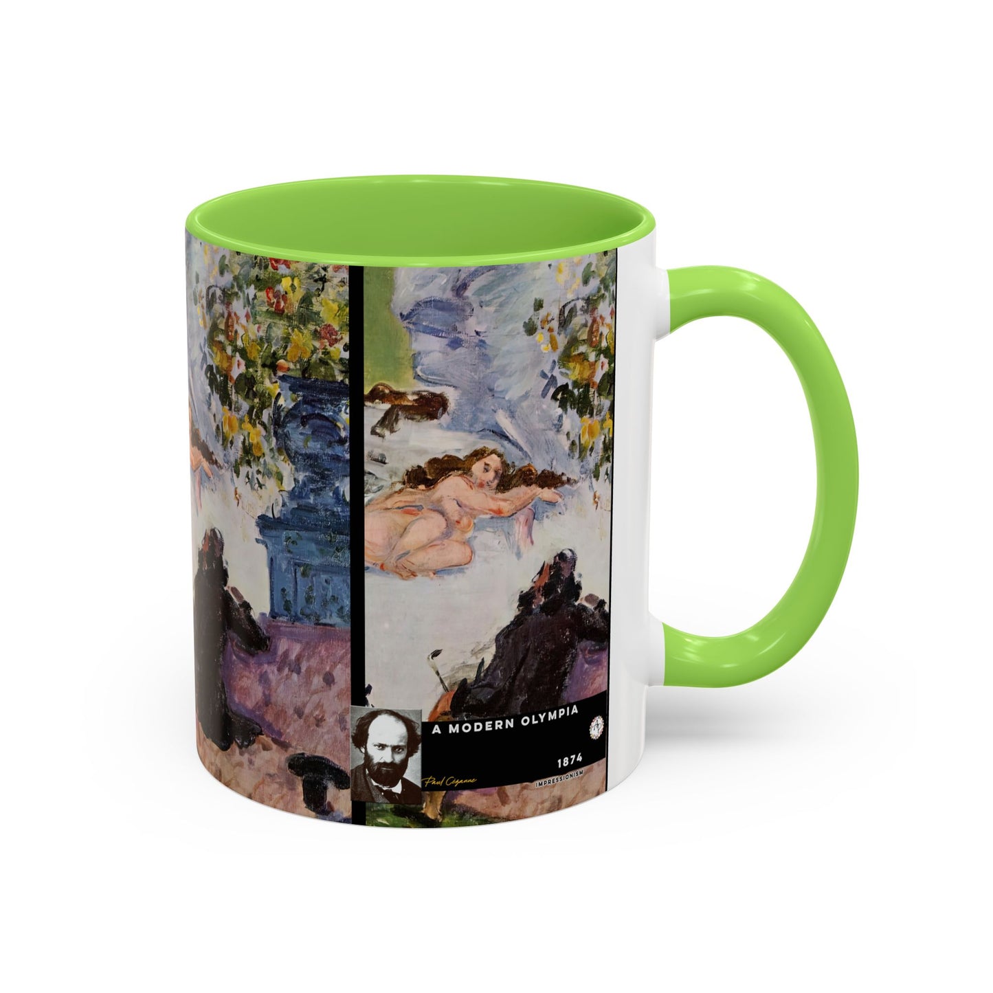 Cézanne, Paul - A Modern Olympia (1874) - Colorful Accent Mugs