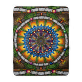Emerald Arrows Mandala - Sherpa Fleece Blanket