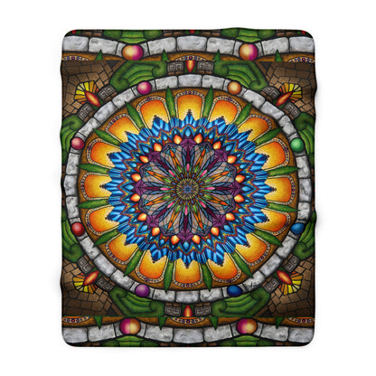 Pacio, Adam - Emerald Arrows Mandala - Sherpa Fleece Blanket