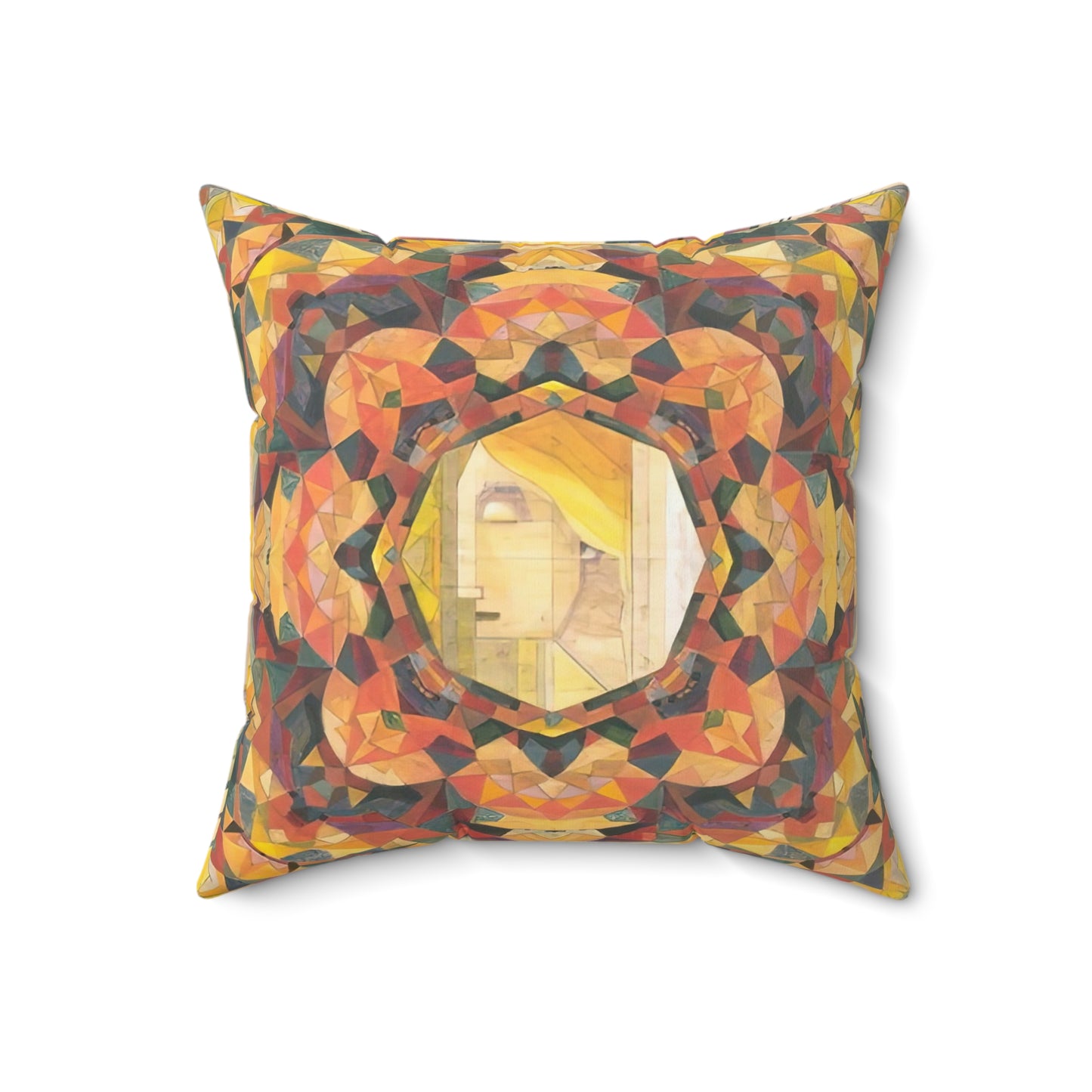 Filiger, Charles - Woman’s Head with Closed Eyes (1893) - Suede Square Pillow