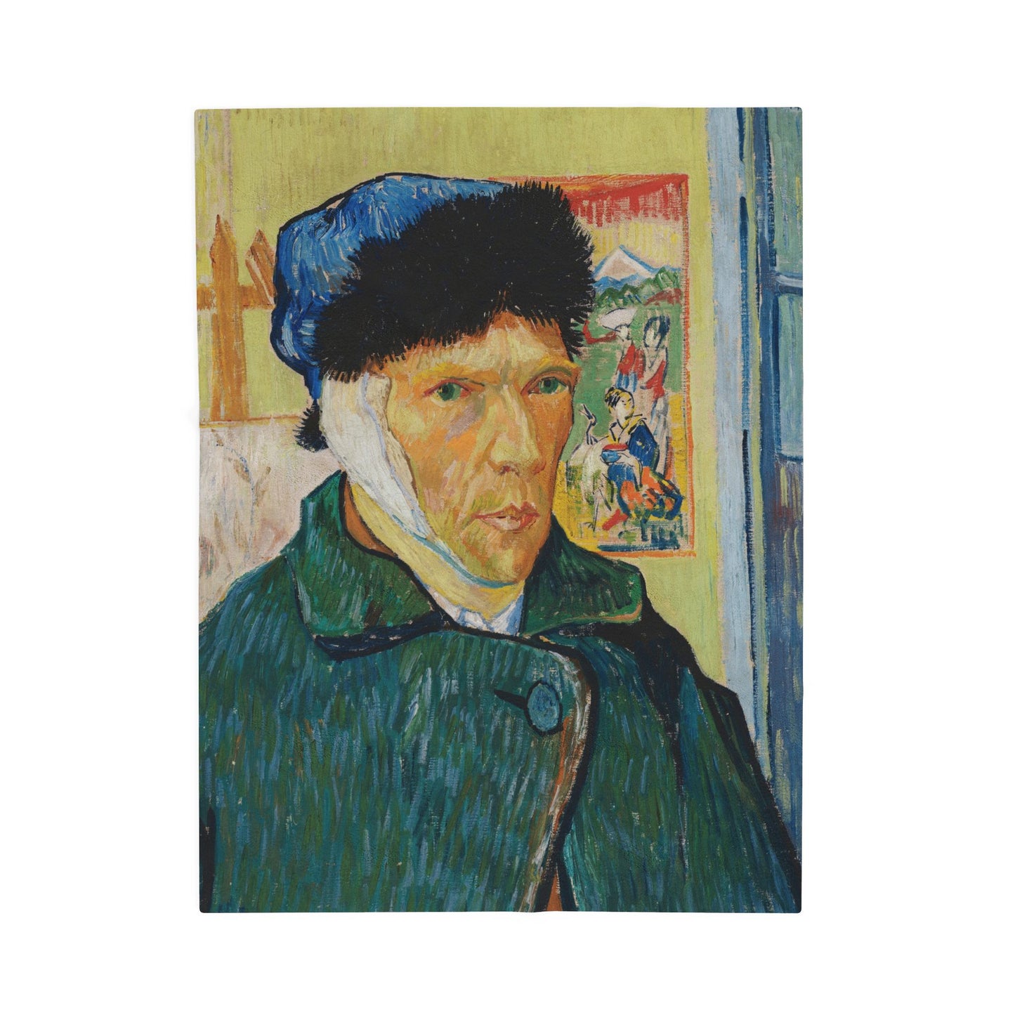 Van Gogh, Vincent - Self Portrait with Bandaged Ear (1889) - Velveteen Plush Blanket