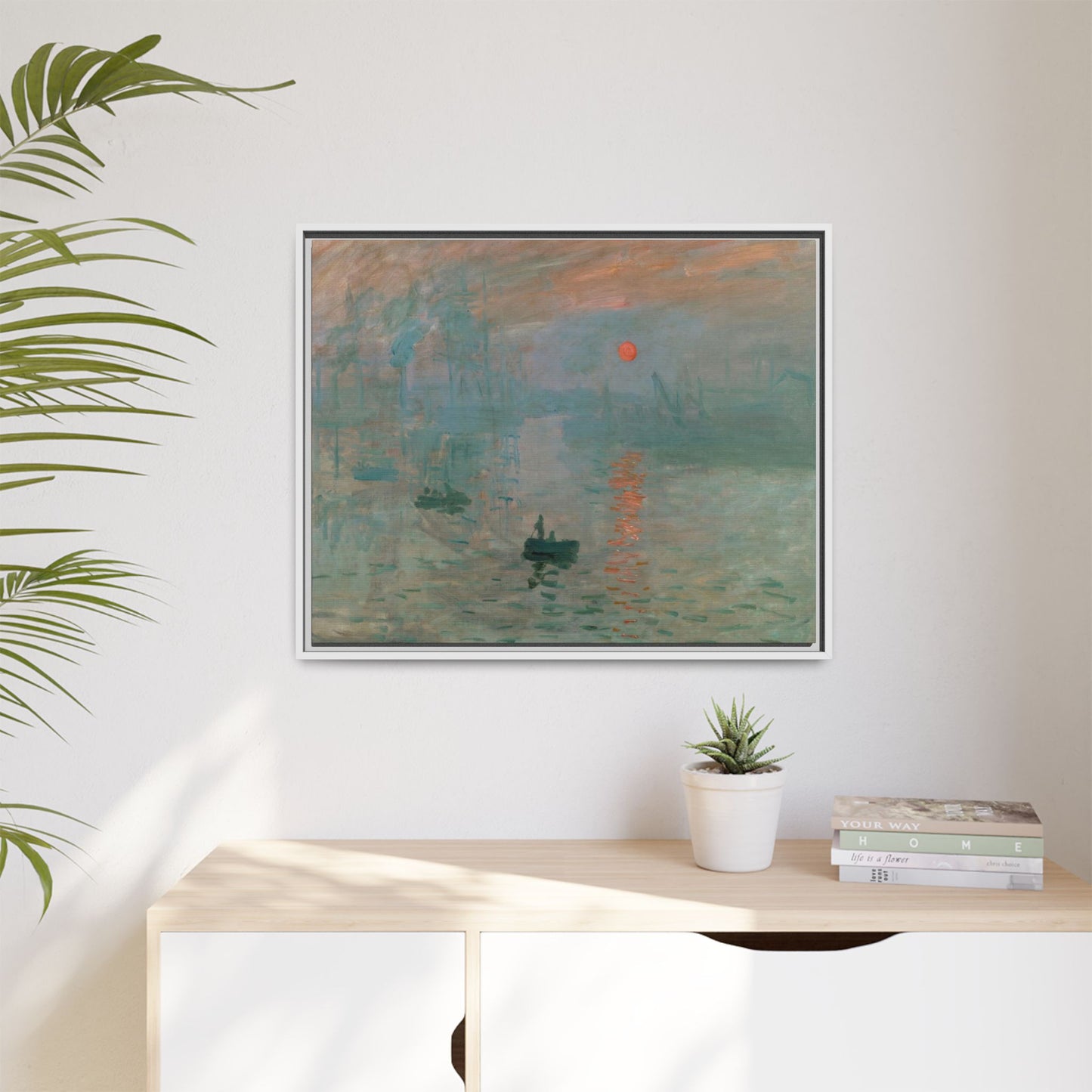 Monet, Claude - Impression, Sunrise (1872) - Matte Canvas, Framed