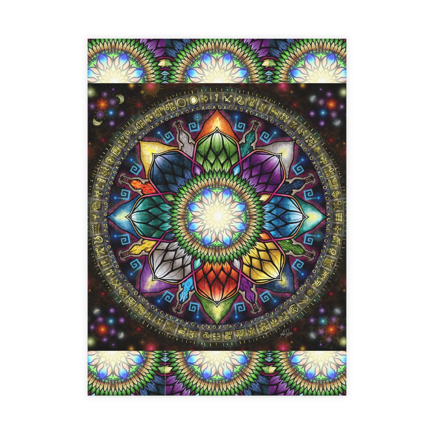 Pacio, Adam - Mystic Jewel Mandala - Postcard Bundles with Envelopes Included