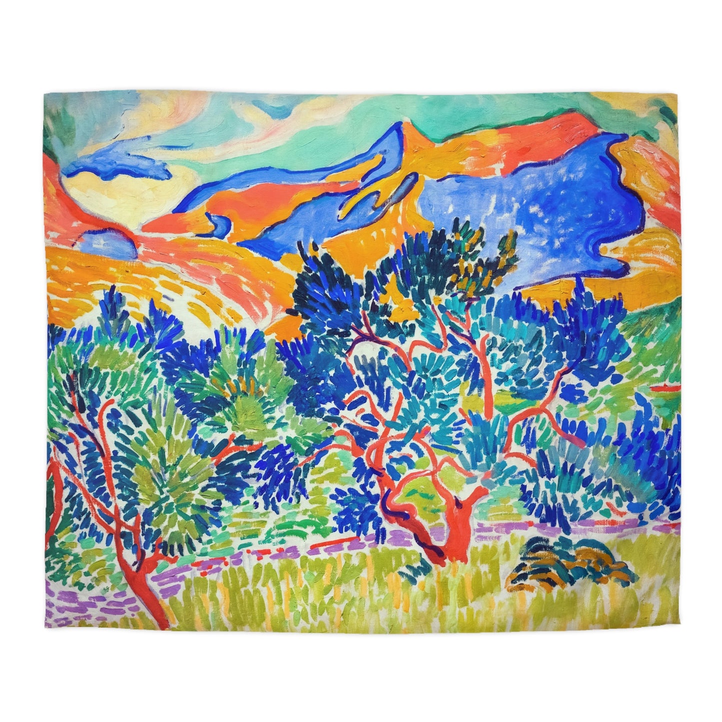 Derain, André - Mountains at Collioure (1905) - Microfiber Duvet Cover