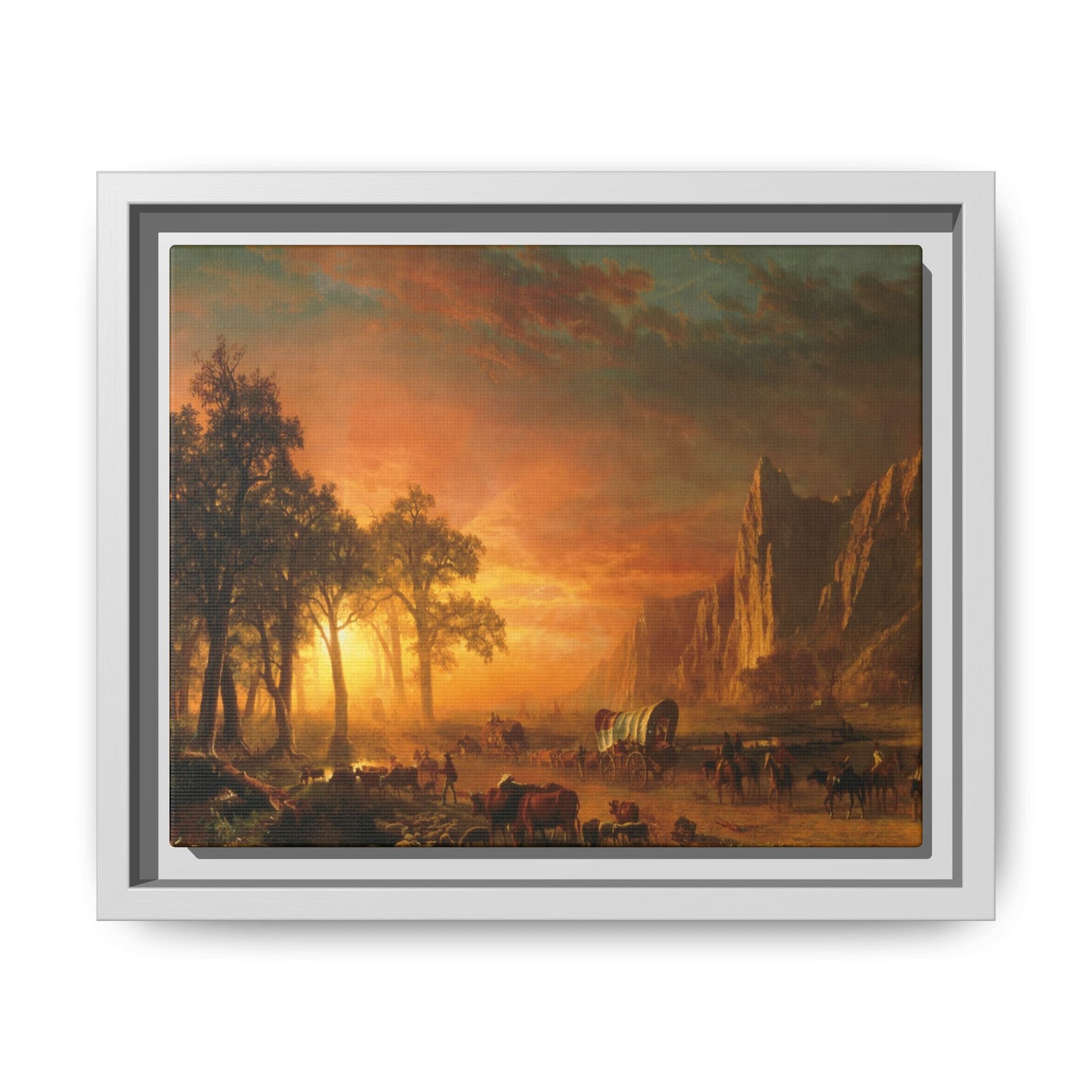 Bierstadt, Albert - Emigrants Crossing the Plains (1867) - Matte Canvas, Framed