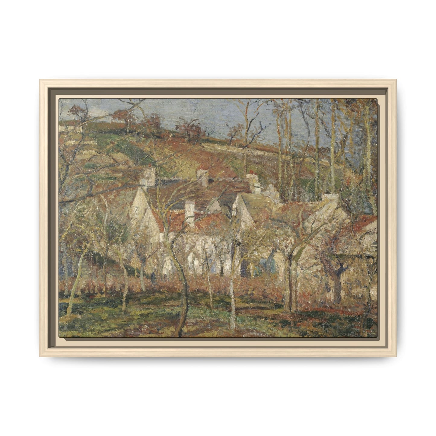 Pissarro, Camille - Red Roofs, Corner of a Village in Winter (1877) - Matte Canvas, Framed