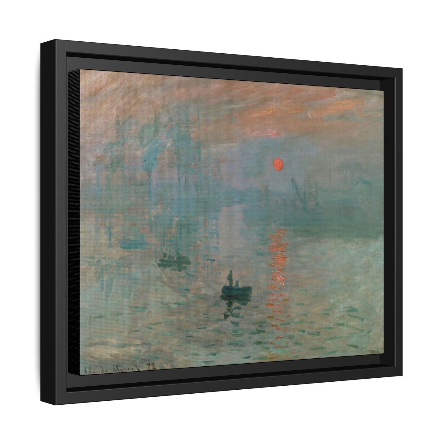 Monet, Claude - Impression, Sunrise (1872) - Matte Canvas, Framed