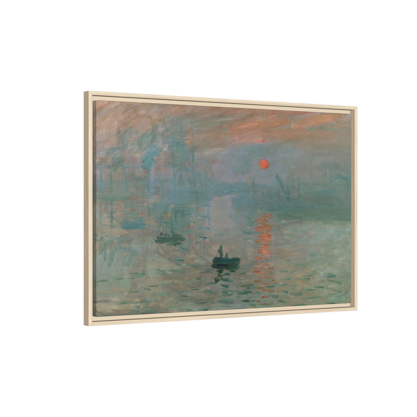 Monet, Claude - Impression, Sunrise (1872) - Matte Canvas, Framed