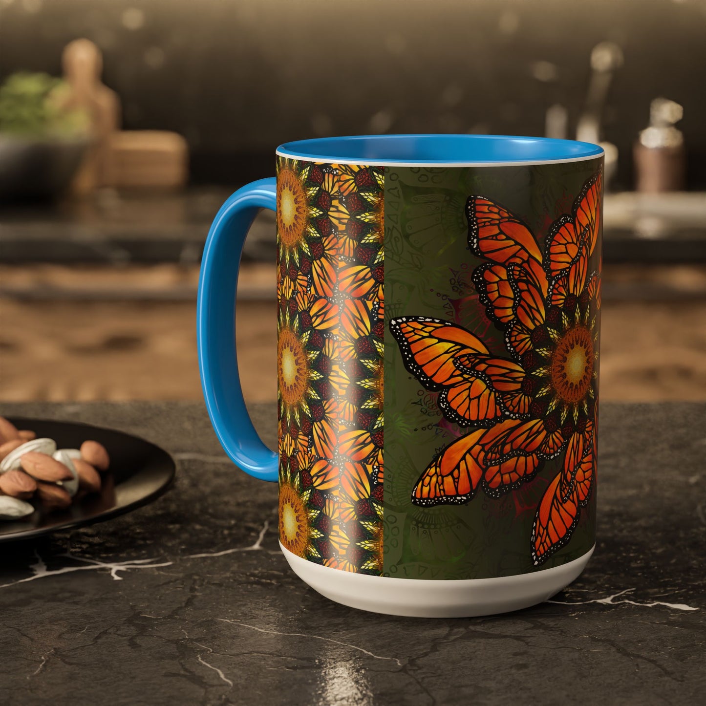 Pacio, Adam - Monarch Butterfly Mandala - Colorful Accent Mugs