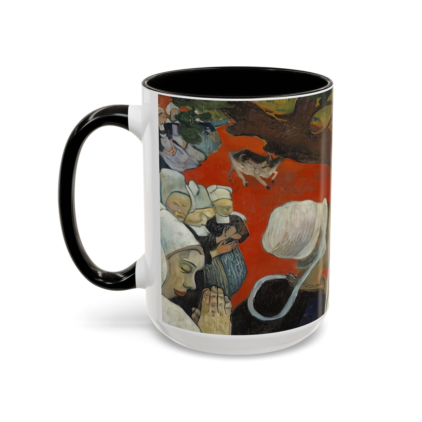 Gauguin, Paul - Vision of the Sermon (Jacob Wrestling with the Angel) (1888) - Colorful Accent Mugs