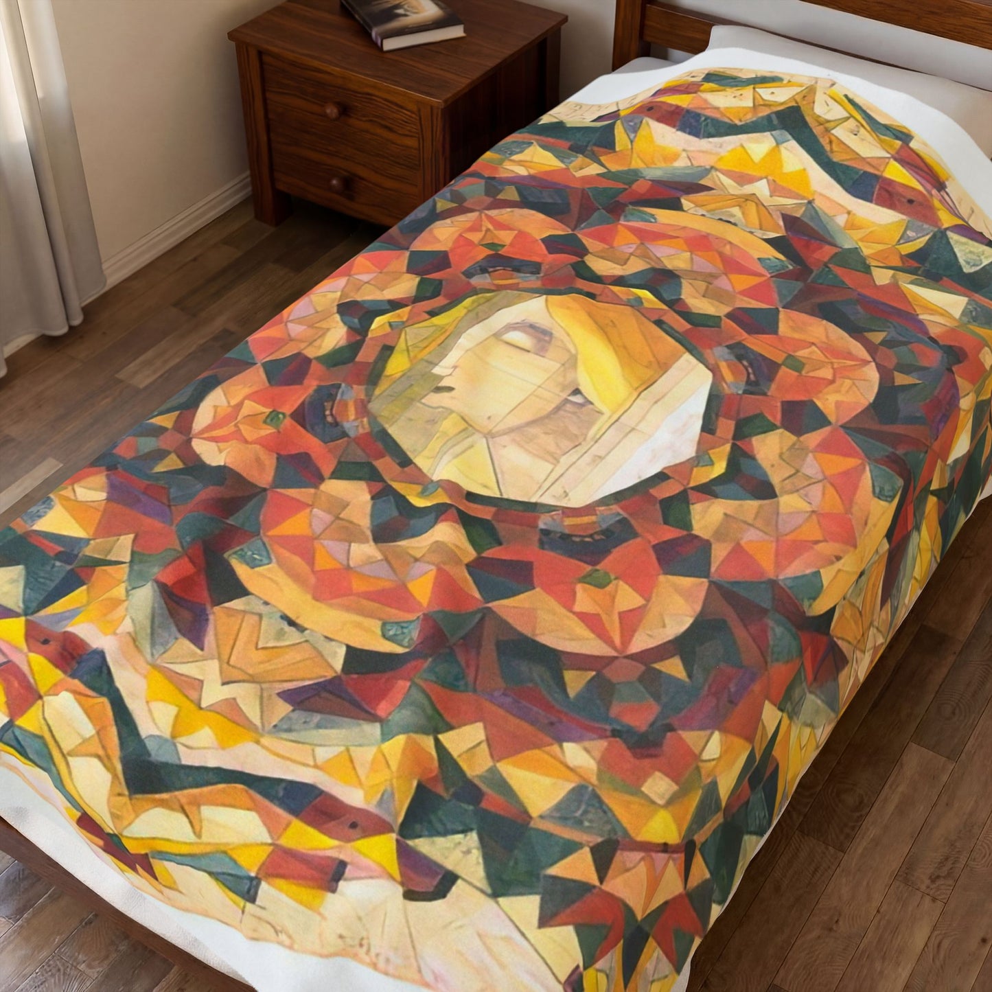 Filiger, Charles - Woman’s Head with Closed Eyes (1893) - Velveteen Plush Blanket