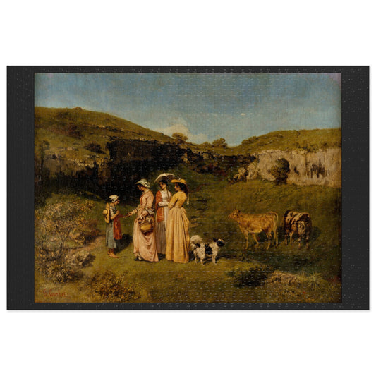 Courbet's "Young Ladies of the Village" - 1000pc Jigsaw Puzzle