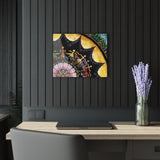 Obsidian Grandmothers Mandala - Acrylic Block