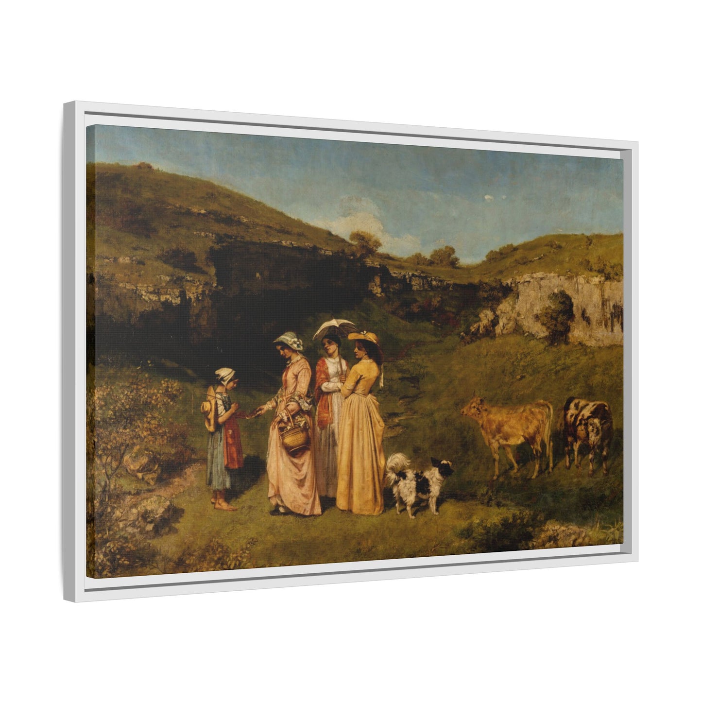 Courbet, Gustave - Young Ladies of the Village (1851) - Matte Canvas, Framed