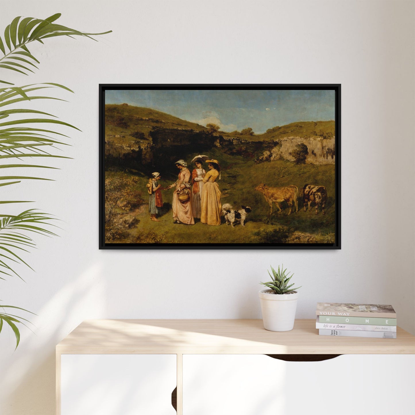 Courbet, Gustave - Young Ladies of the Village (1851) - Matte Canvas, Framed