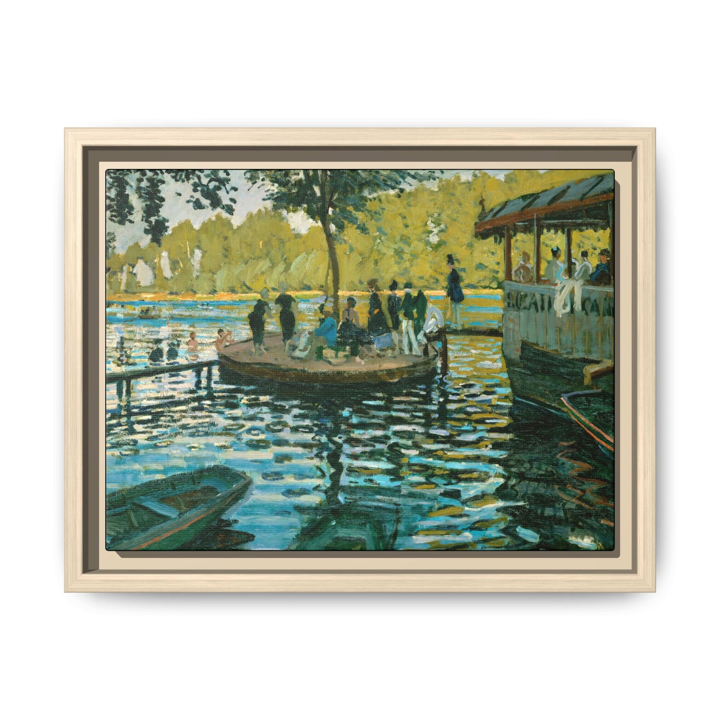Monet, Claude - La Grenouillere (1869) - Matte Canvas, Framed