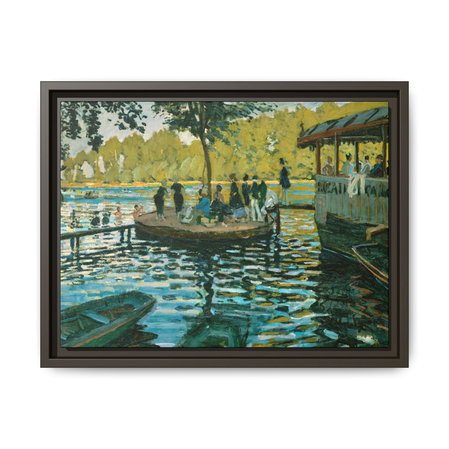 Monet, Claude - La Grenouillere (1869) - Matte Canvas, Framed