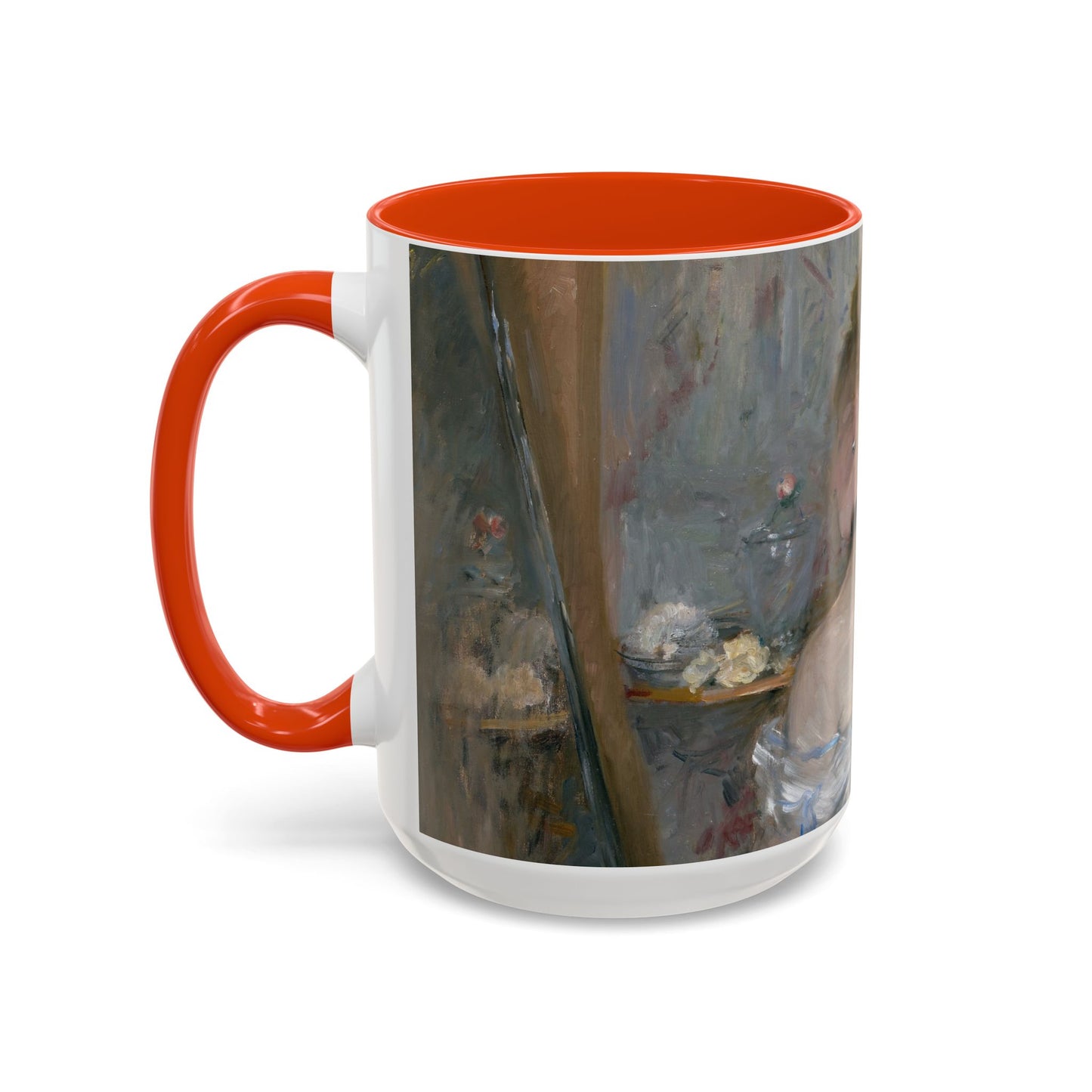 Morisot, Berthe - Woman at Her Toilette (1880) - Colorful Accent Mugs