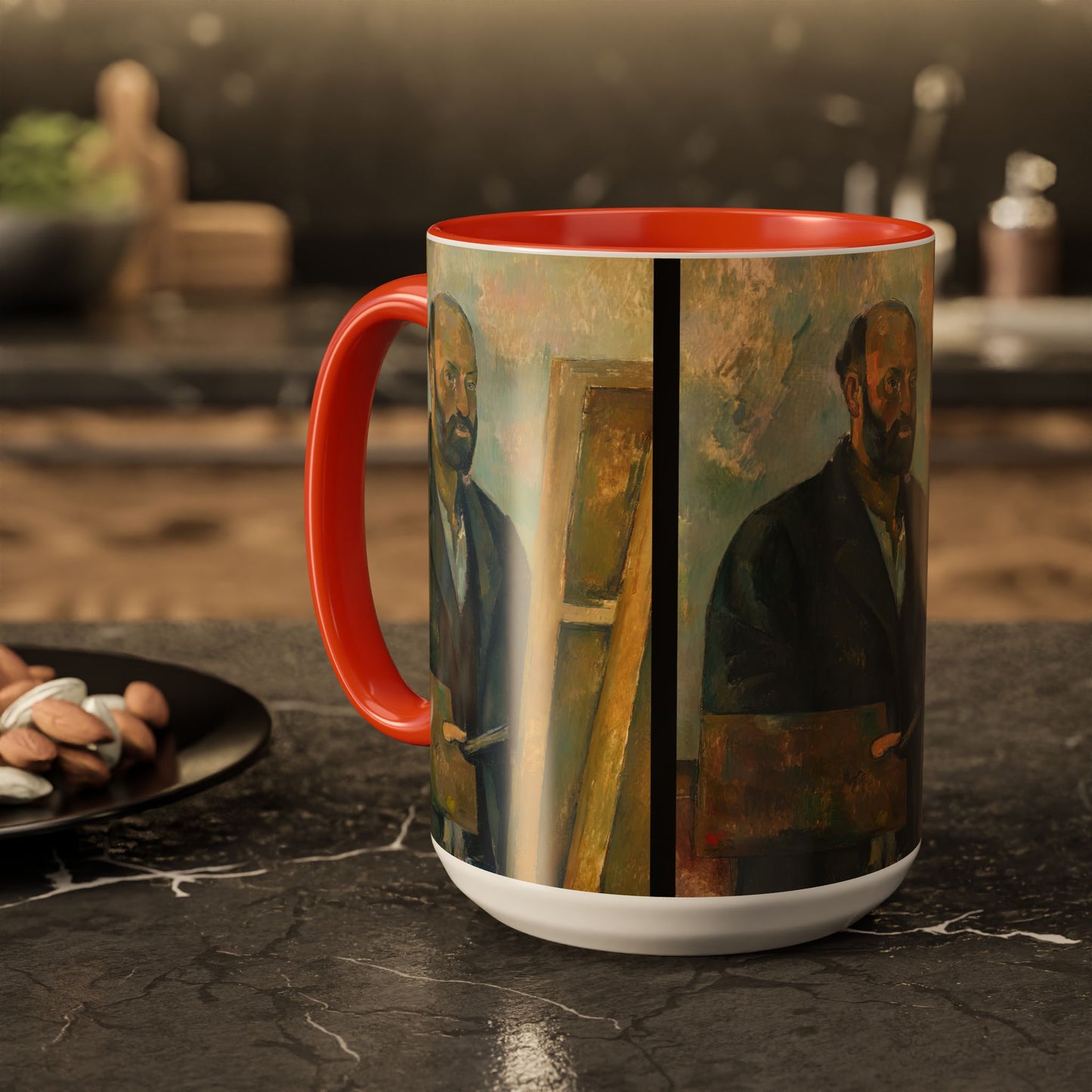 Cézanne, Paul - Portrait of the Artist with a Palette (1890) - Colorful Accent Mugs
