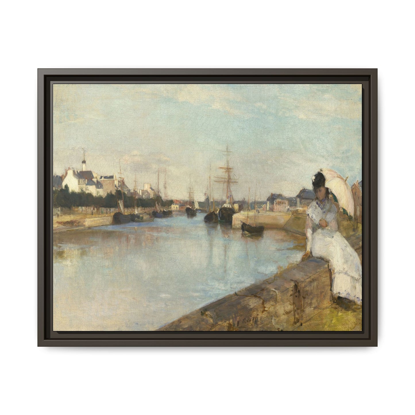 Morisot, Berthe - The Harbor at Lorient (1869) - Matte Canvas, Framed