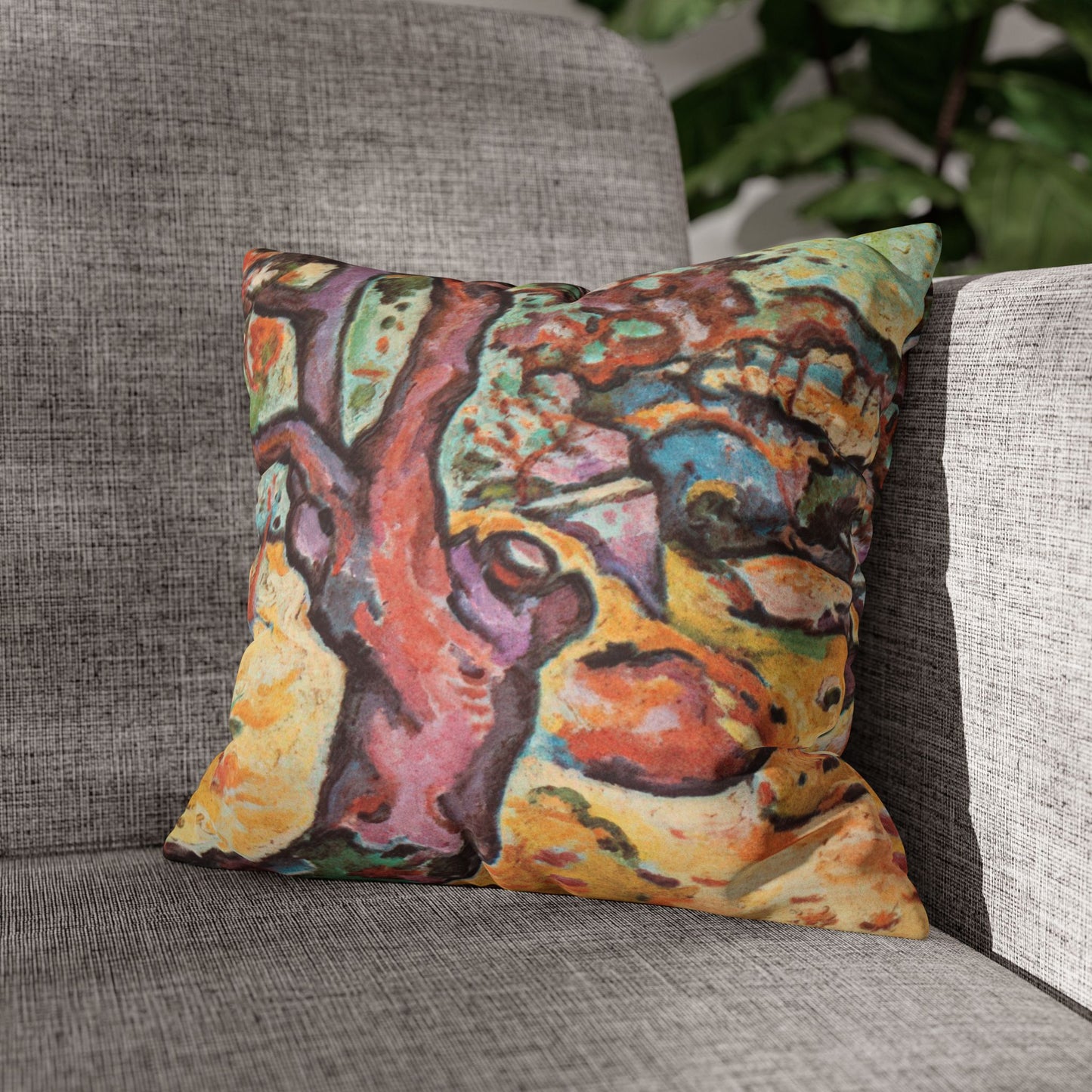 Braque, Georges - Olive Tree near L'Estaque (1906) - Suede Square Pillowcase