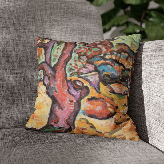 Braque, Georges - Olive Tree near L'Estaque (1906) - Suede Square Pillowcase