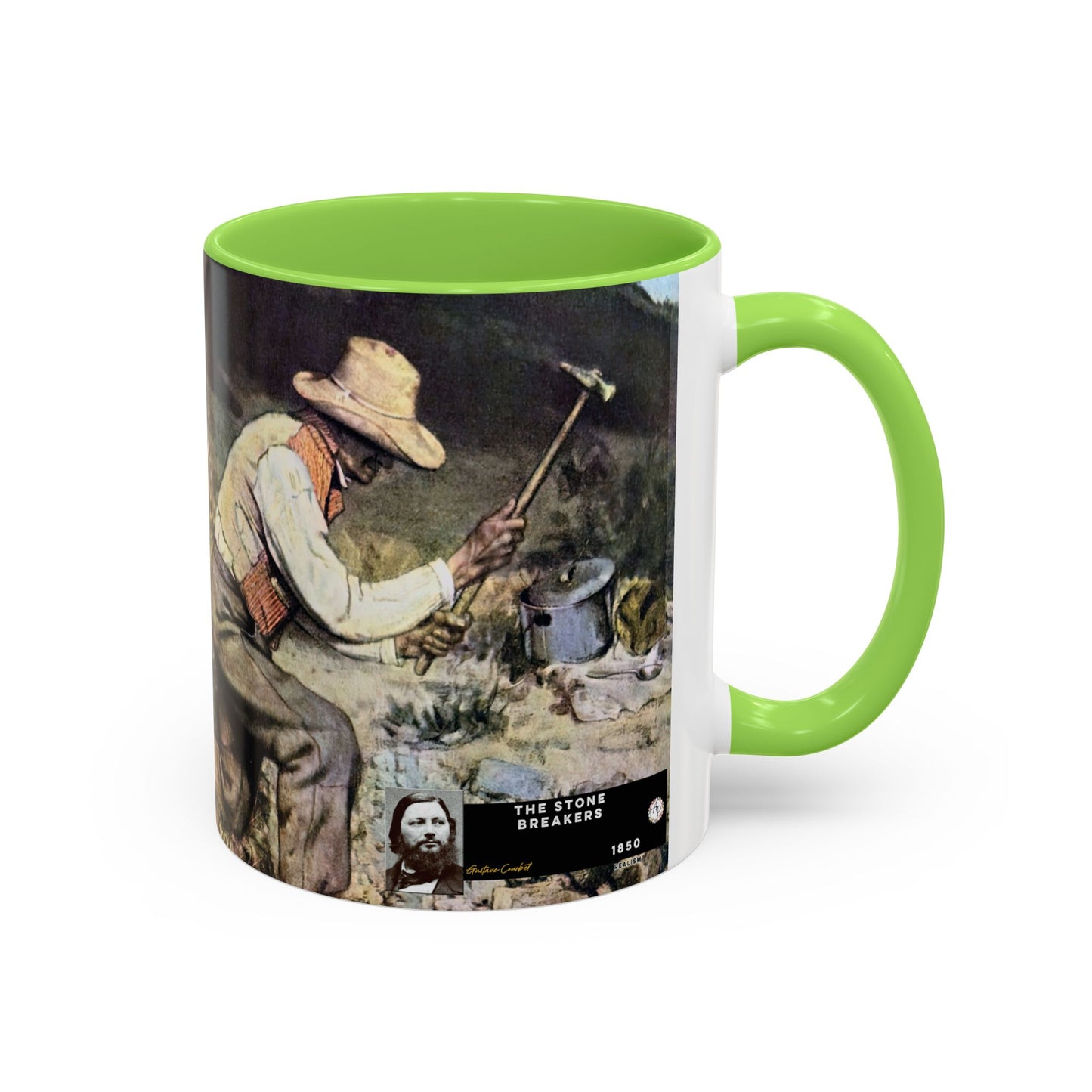 Courbet, Gustave - The Stone Breakers (1850) - Colorful Accent Mugs